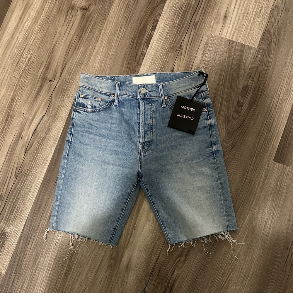 MOTHER Light Blue Denim Bermuda Shorts